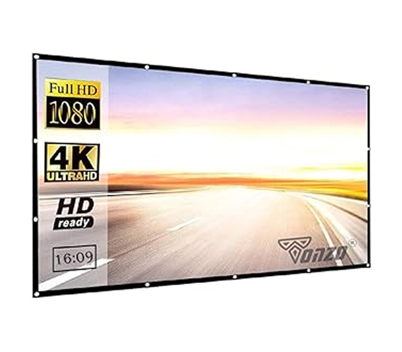 Tonzo Portable HD 3D 4K Ultra-HD 1080p Projector Screen Projector Screen Upgraded inch 16:9 HD Portable Eyelet Screen Premium Indoor Outdoor Anti-Crea